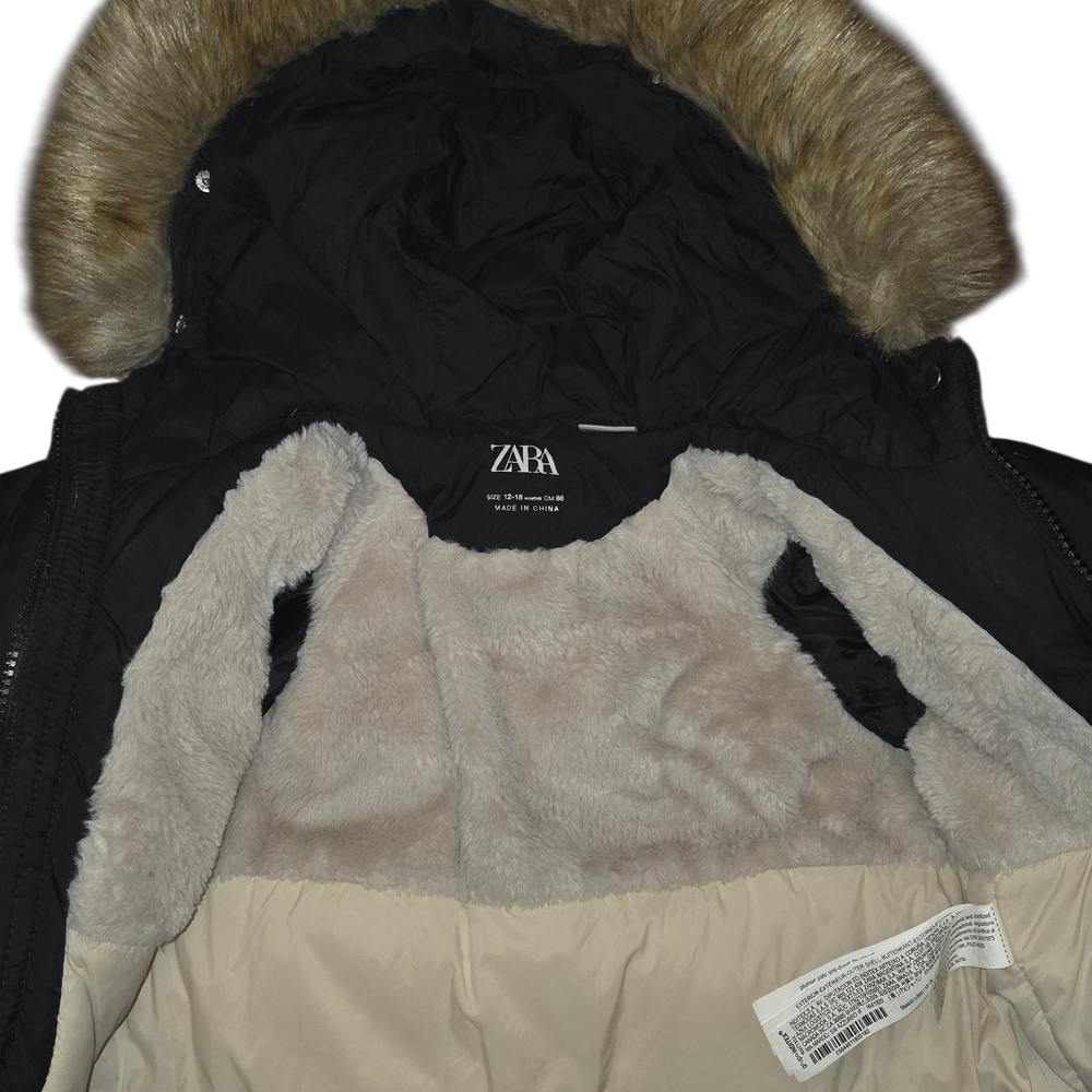 Zara Infant Hooded Puffer Down/ Feather Filled Size 12-18 Months
